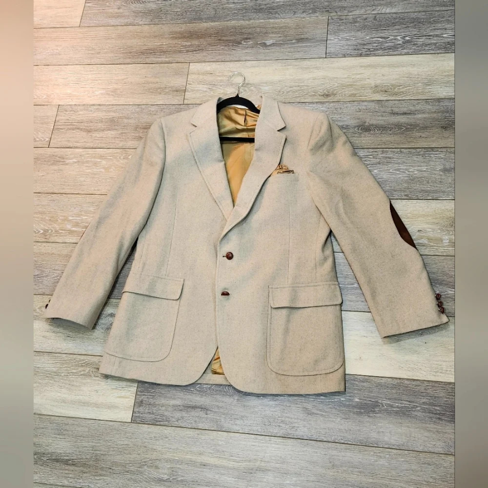 Barrister Vintage 100% wool camel hair beige mens sports blazer